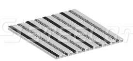 Алюминиевая решетка SteeGuard Стандарт 40 резина + широкий скребок + ворс + широкий скребок