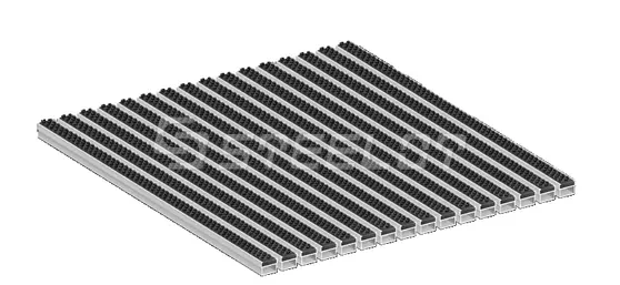 Алюминиевая решетка SteeGuard Стандарт щетка