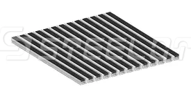 Алюминиевая решетка SteeGuard Стандарт резина + скребок