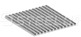 Алюминиевая решетка SteeGuard Стандарт ворс + скребок