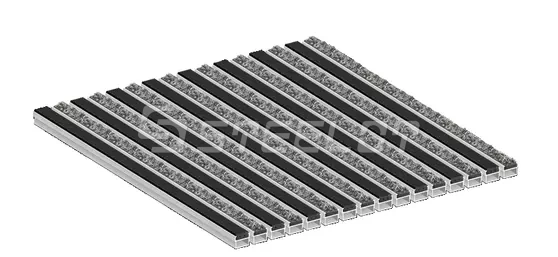 Алюминиевая решетка SteeGuard Стандарт резина + ворс