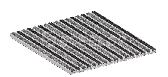 Алюминиевая решетка SteeGuard Стандарт ворс + щетка