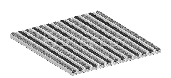 Алюминиевая решетка SteeGuard Стандарт ворс + щетка + скребок