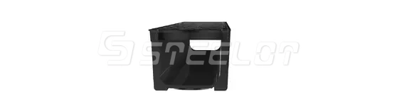 Лоток пластиковый SteePlain DN100 H100 в комплекте с пластиковой решеткой кл. А15