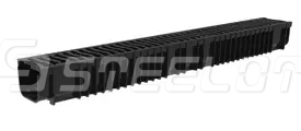 Лоток пластиковый SteePlain DN100 H100 в комплекте с пластиковой решеткой кл. А15