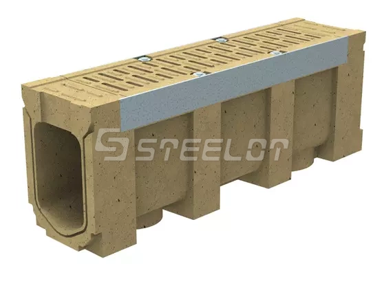 Моноблок полимербетонный ревизионный с полимербетонной решеткой SteeBlock DN110 H290, кл. Е600