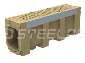Моноблок полимербетонный ревизионный с полимербетонной решеткой SteeBlock DN110 H350, кл. Е600