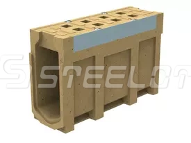 Моноблок полимербетонный ревизионный с полимербетонной решеткой SteeBlock DN150 H410, кл. Е600