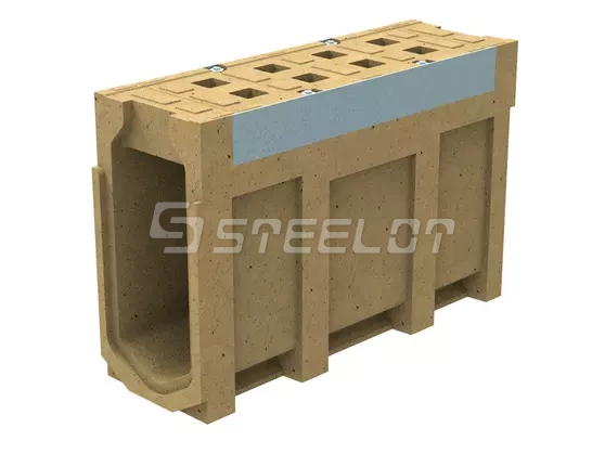 Моноблок полимербетонный ревизионный с полимербетонной решеткой SteeBlock DN150 H410, кл. Е600