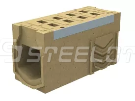 Моноблок полимербетонный ревизионный с полимербетонной решеткой SteeBlock DN200 H280, кл. F900